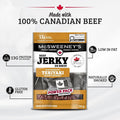 McSweeney's Slow Marinated Teriyaki Beef Jerky Power Pack 30g | 100% Made In Canada, high protein, naturally smoked, gluten free, low fat