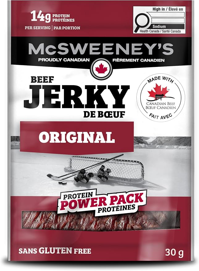 McSweeney's Original Beef Jerky Power Pack 30g | 100% Made In Canada, high protein, naturally smoked, gluten free, low fat